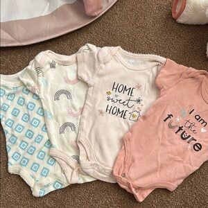 Koala Kids Blue and White Bodysuits Set Soft Cotton One Pieces
